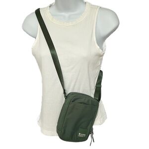Lululemon Easy Access Crossbody Bag Green Front Pocket 6” x 7”